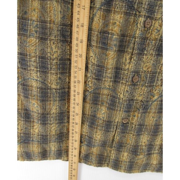 The Territory Ahead Shirt Large Button Up Paisley Plaid Camp Resort - Picture 4 of 9